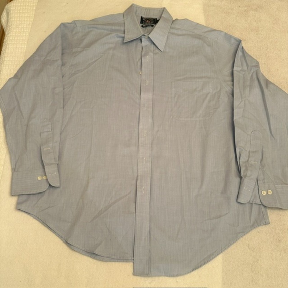 American Living Wrinkle Free Dress Shirt Men Light Blue 17.5 34 35 Business